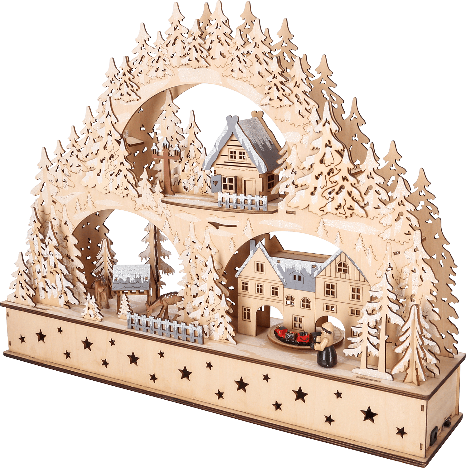LED - Holz - Schwibbogen "Winter" - WeihnachtsladenHeinz HANDELSKONTOR