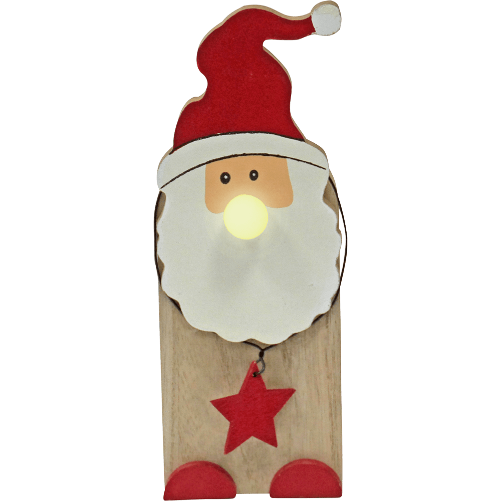 LED Holz - Weihnachtsmann - Weihnachtsladenhellum