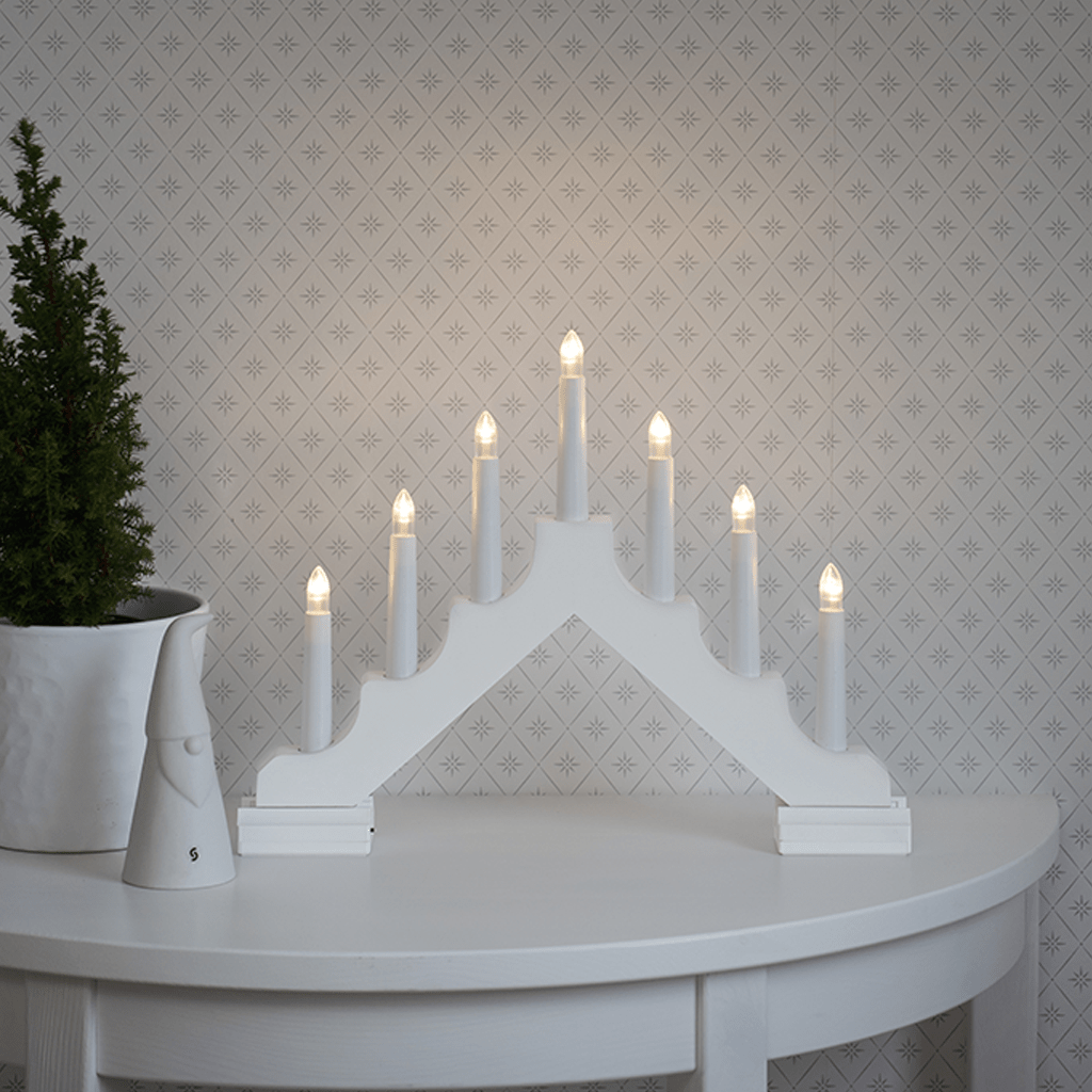 LED Holzleuchter mattweiß - WeihnachtsladenKonstsmide