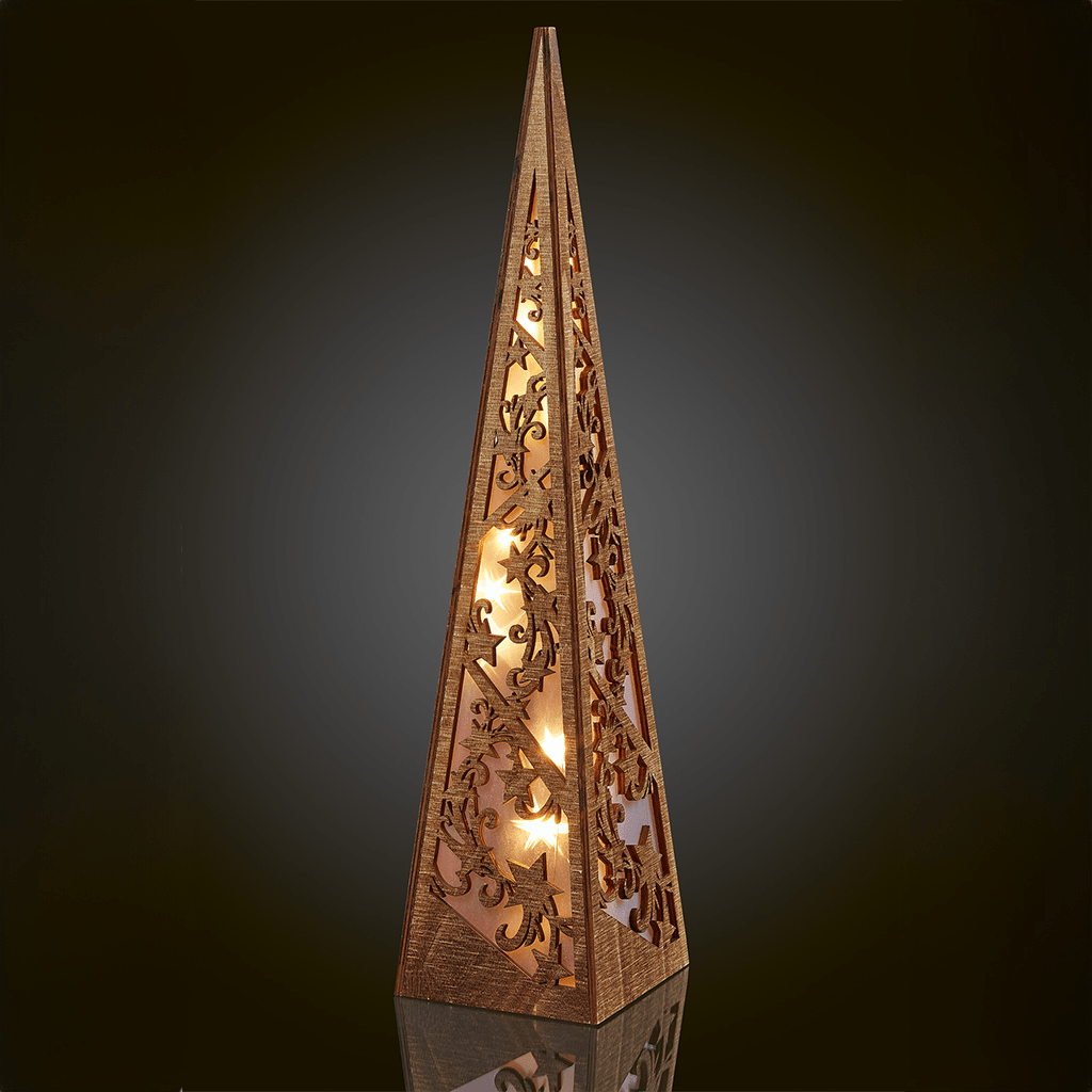 LED Holzpyramide 57cm - Weihnachtsladenhellum
