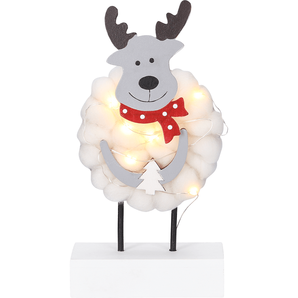 LED - Holzsilhouette 'Elch mit Baumwolle' - WeihnachtsladenKonstsmide