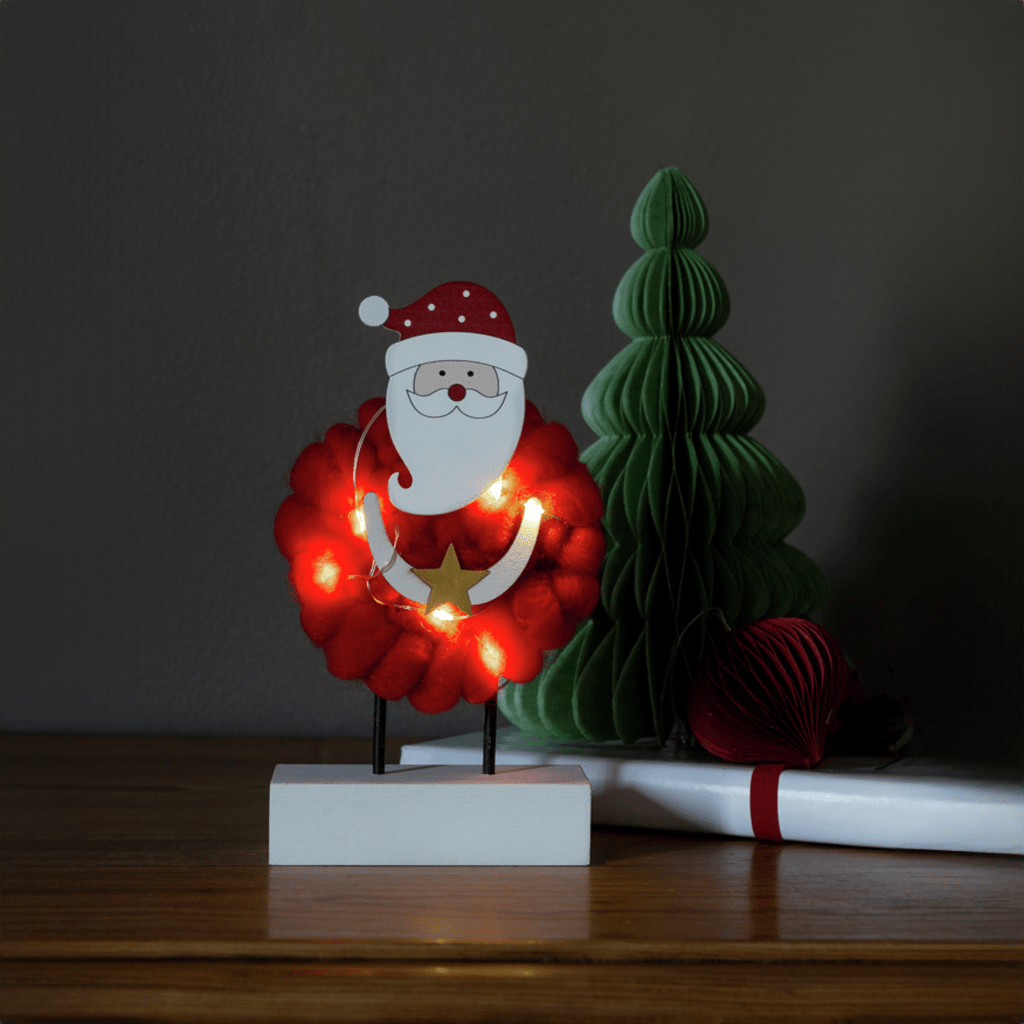 LED Holzsilhouette 'Santa mit Baumwolle' - WeihnachtsladenKonstsmide