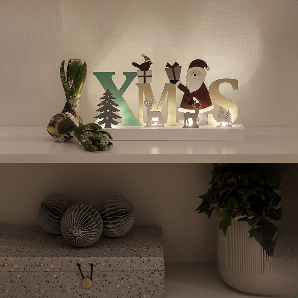 LED Holzsilhouette 'XMAS' - WeihnachtsladenKonstsmide