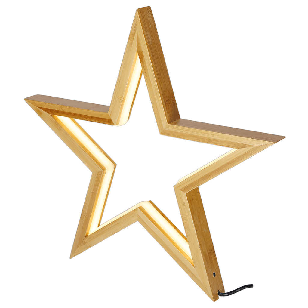 LED Holzstern warmweiß 35cm - WeihnachtsladenLotti