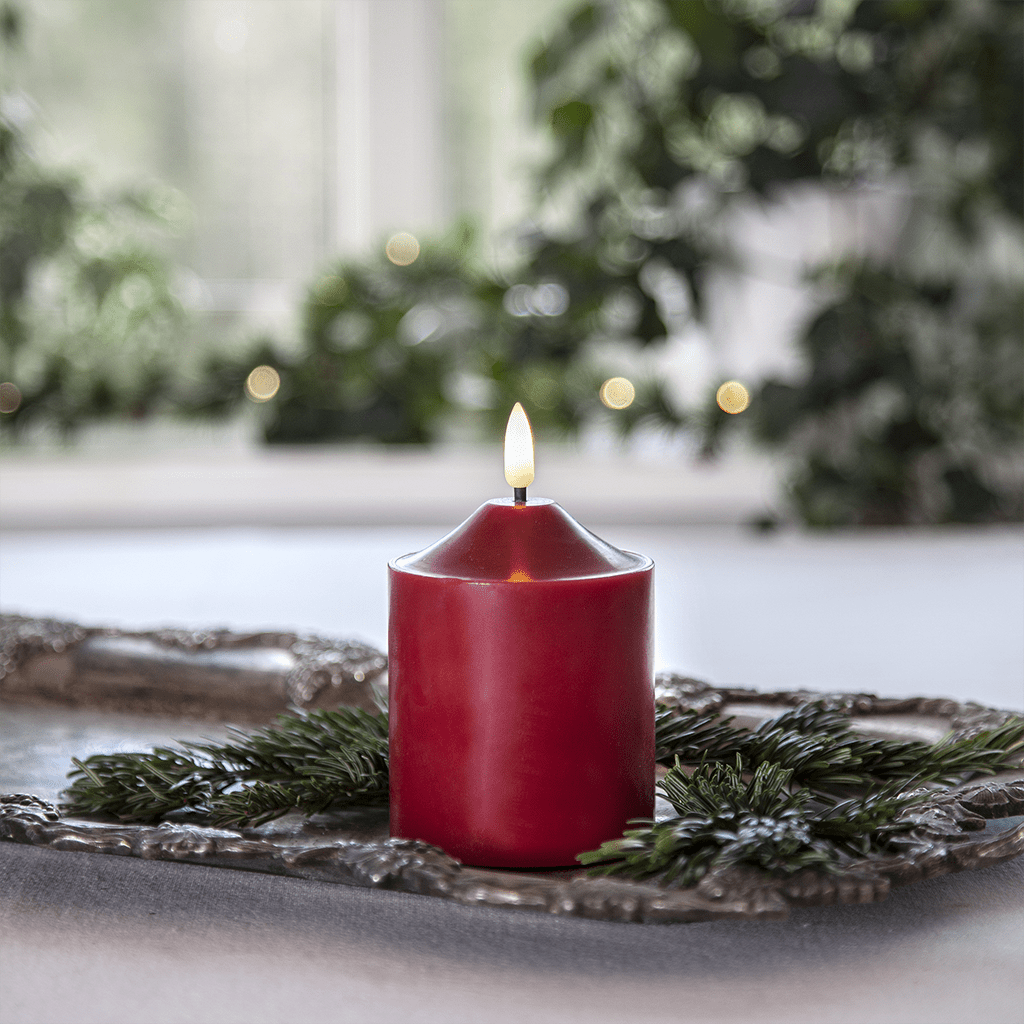 LED - Kerze 'Flamme' dunkelrot 12cm - WeihnachtsladenStar Trading