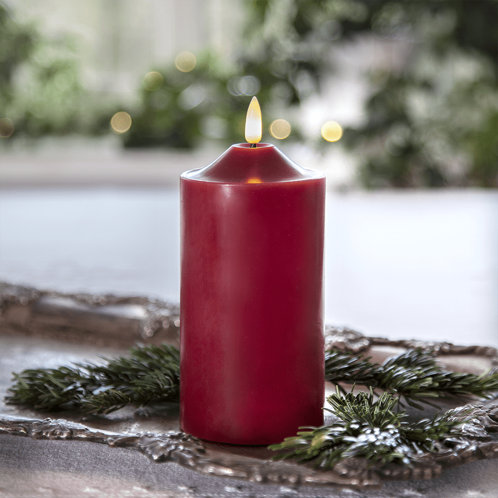 LED - Kerze 'Flamme' dunkelrot 17cm - WeihnachtsladenStar Trading