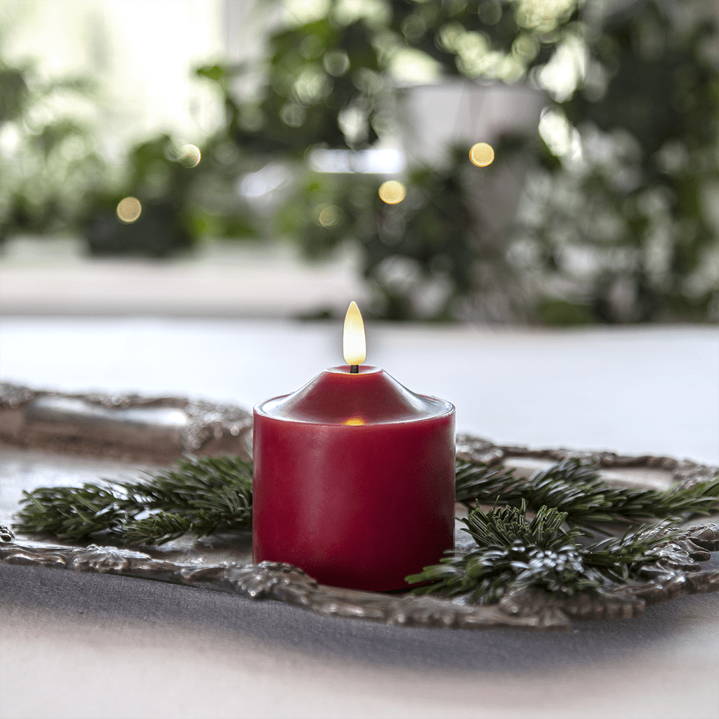 LED - Kerze 'Flamme' dunkelrot 9,5cm - WeihnachtsladenStar Trading