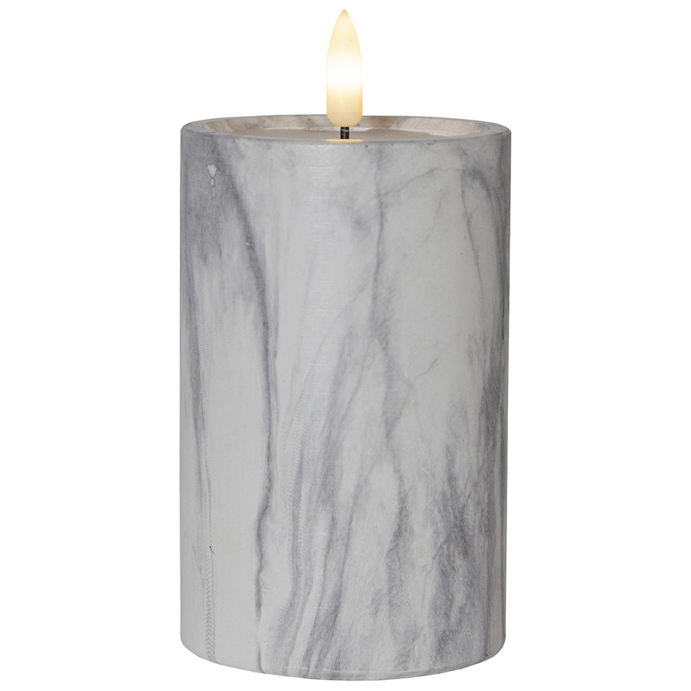 LED - Kerze 'Flamme Marble' - WeihnachtsladenStar Trading