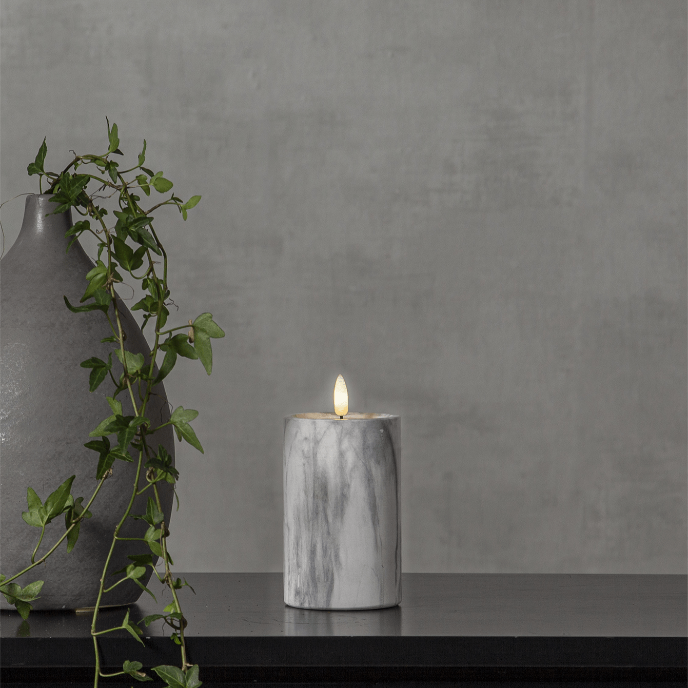 LED - Kerze 'Flamme Marble' - WeihnachtsladenStar Trading