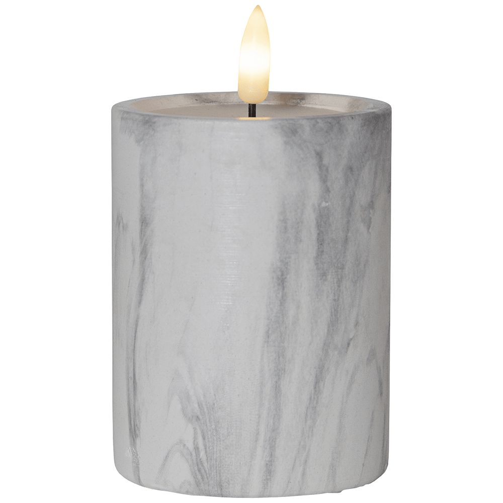 LED - Kerze 'Flamme Marble' - WeihnachtsladenStar Trading