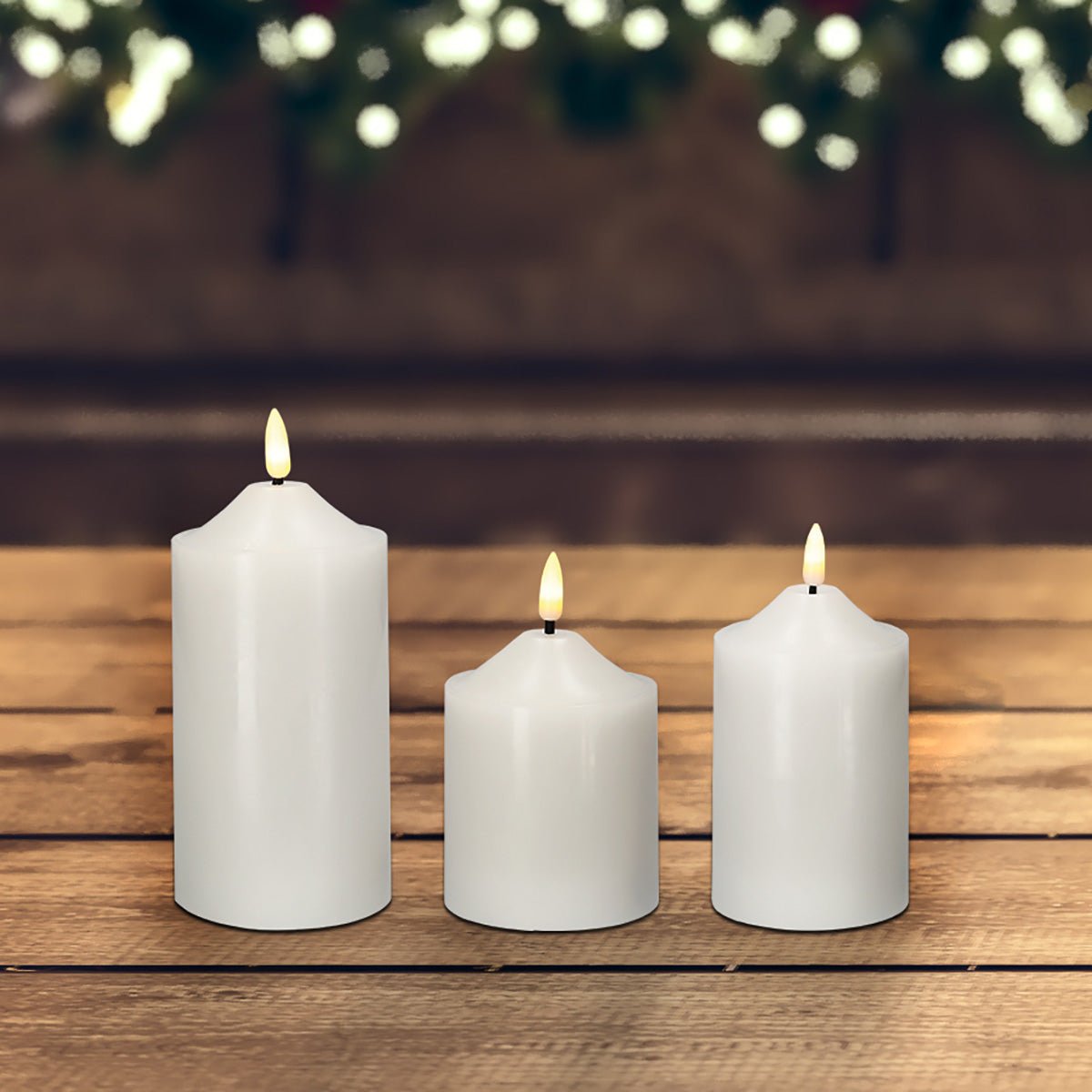 LED - Kerze 'Flamme' weiß 7,5x17cm - WeihnachtsladenStar Trading