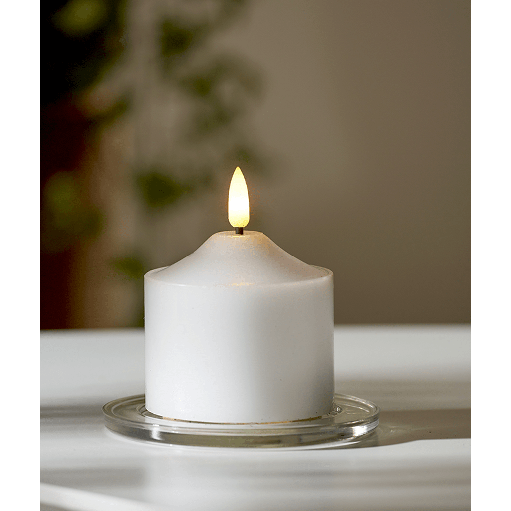 LED - Kerze 'Flamme' weiß 9,5cm - WeihnachtsladenStar Trading