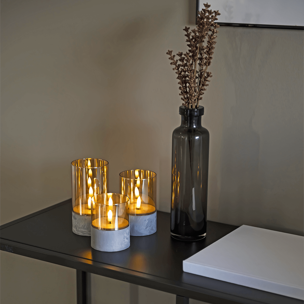 LED Kerzen 3er - Set smokey brown - WeihnachtsladenKonstsmide