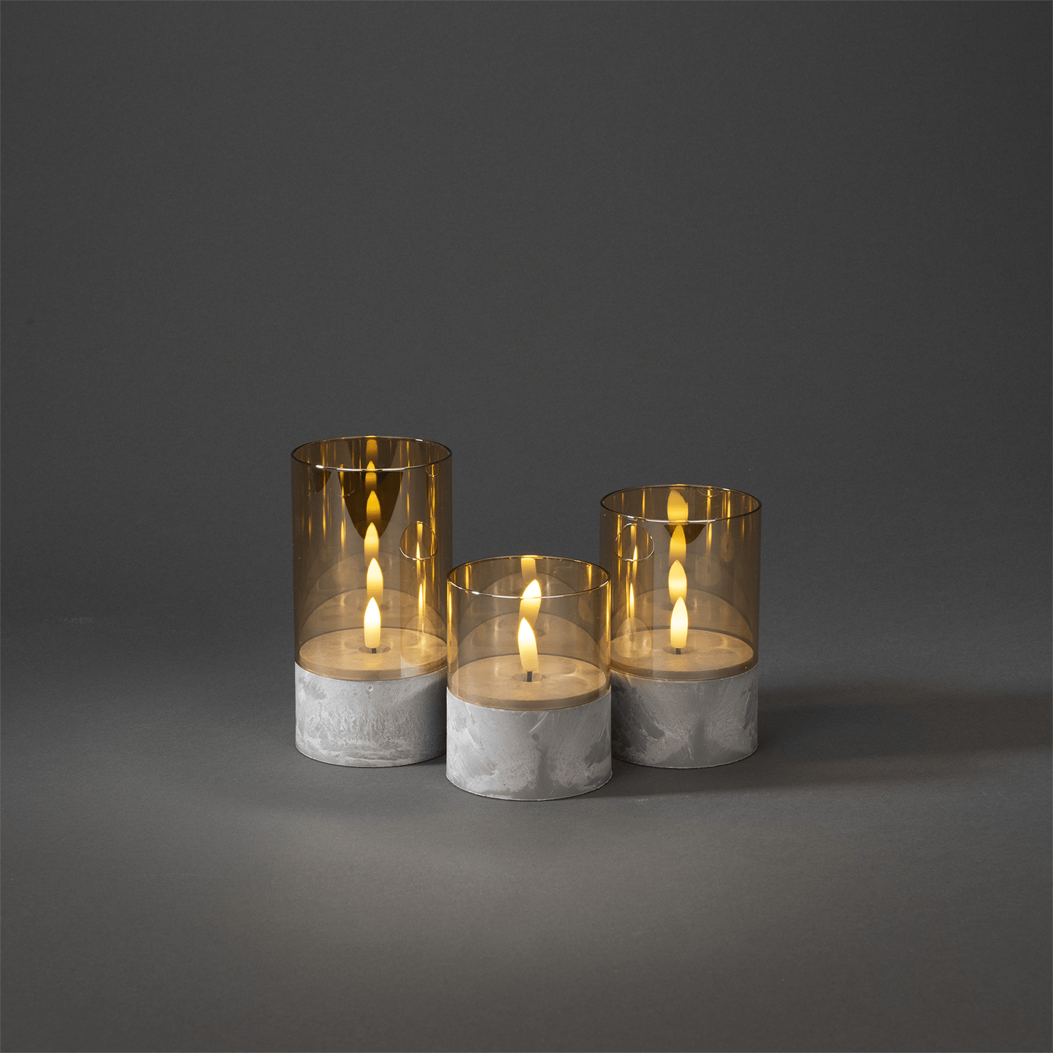 LED Kerzen 3er - Set smokey brown - WeihnachtsladenKonstsmide