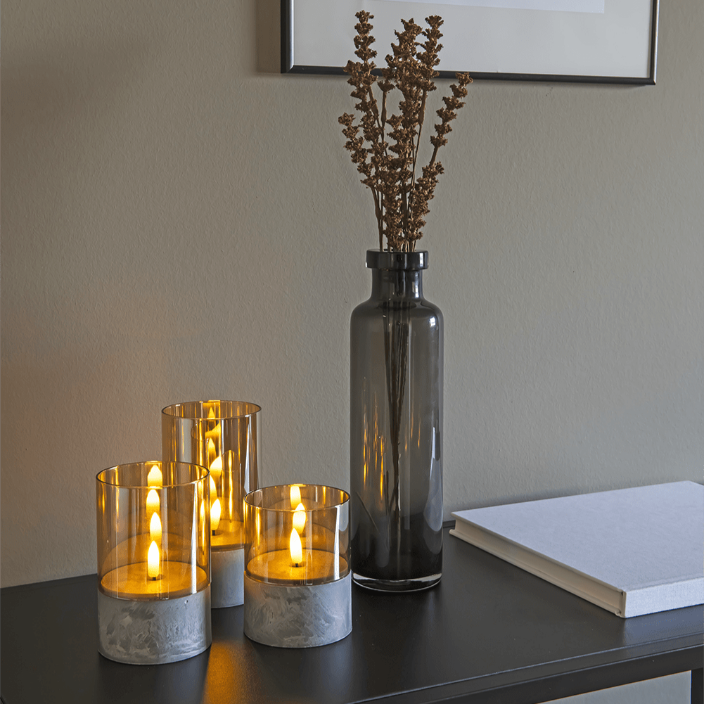 LED Kerzen 3er - Set smokey brown - WeihnachtsladenKonstsmide