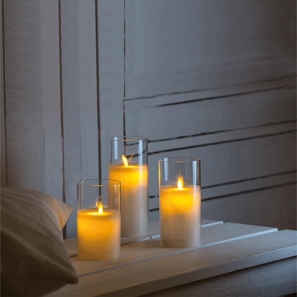 LED Kerzen 3er - Set weiß - WeihnachtsladenLotti