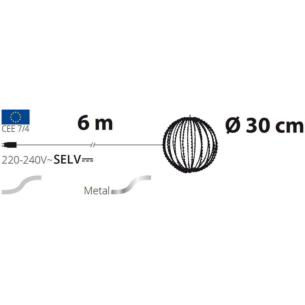 LED Kugel weiß 30cm - WeihnachtsladenLotti