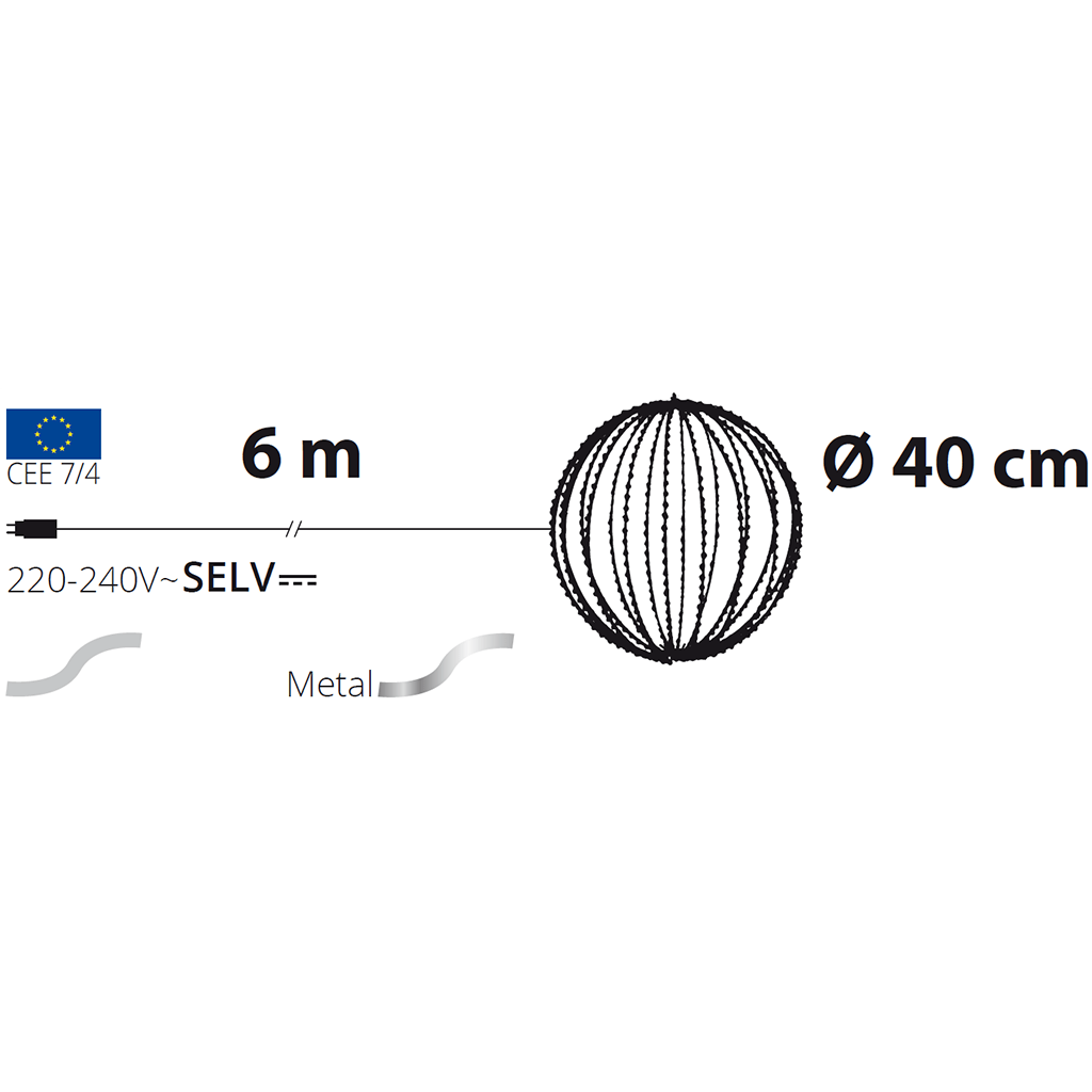 LED Kugel weiß 40cm - WeihnachtsladenLotti