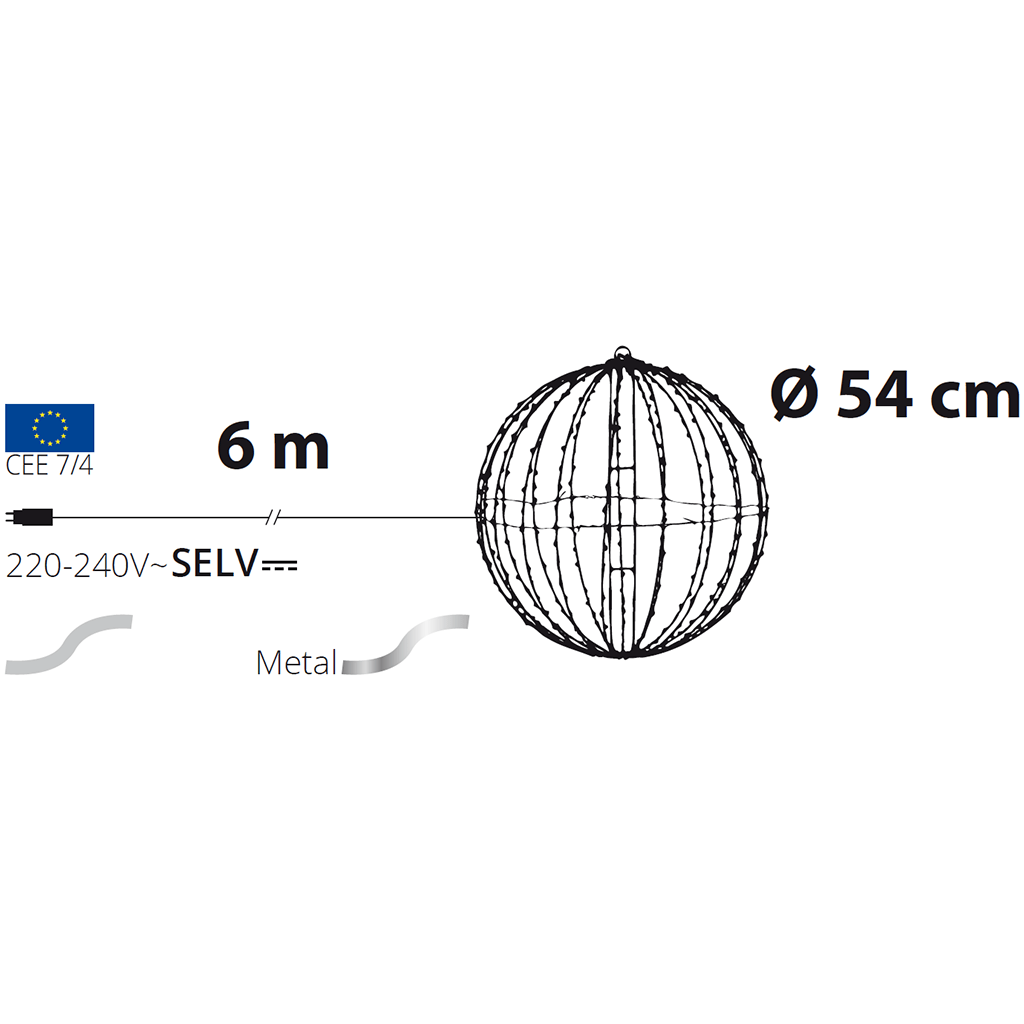 LED Kugel weiß 54cm - WeihnachtsladenLotti
