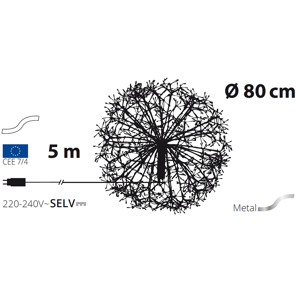 LED Kugel weiß 80cm - WeihnachtsladenLotti