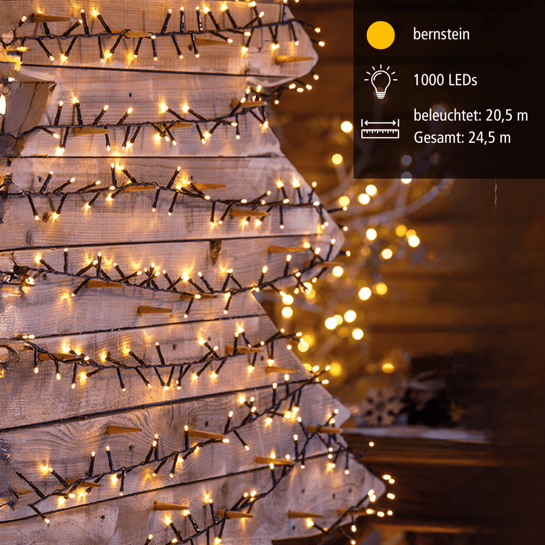 LED Lichterkette 1000 flg. bernsteinf. - WeihnachtsladenLotti