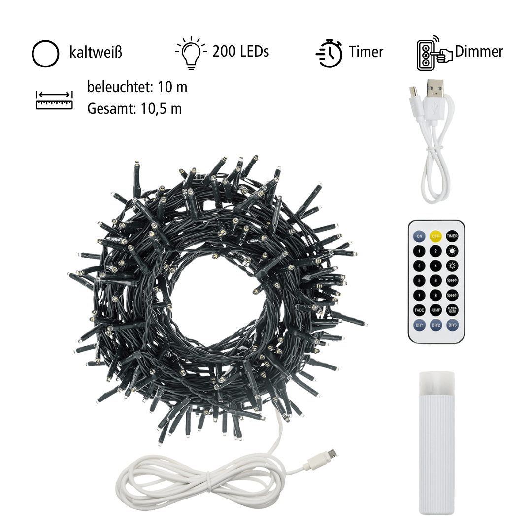 LED Lichterkette 200 kw LED - WeihnachtsladenLotti