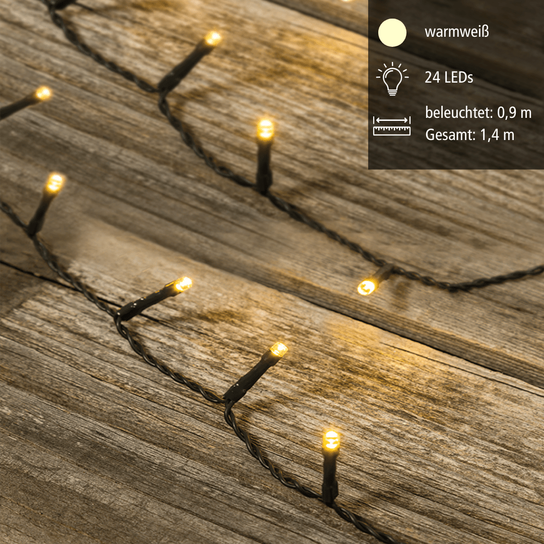 LED Lichterkette 24 warmweiß - WeihnachtsladenLotti