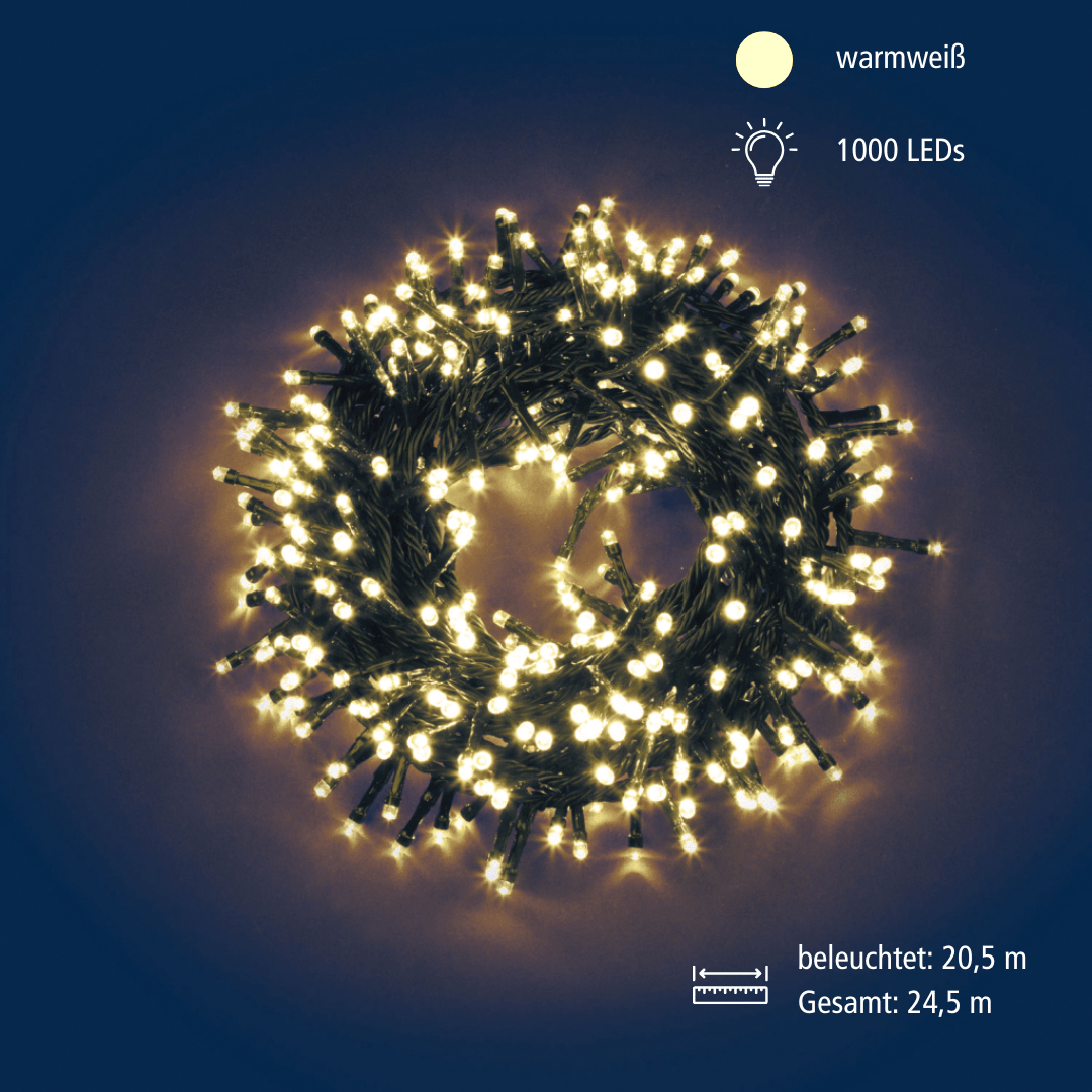 LED - Lichterkette 'Mini - Cluster' 1000 LED warmw. LED NTL - WeihnachtsladenLotti