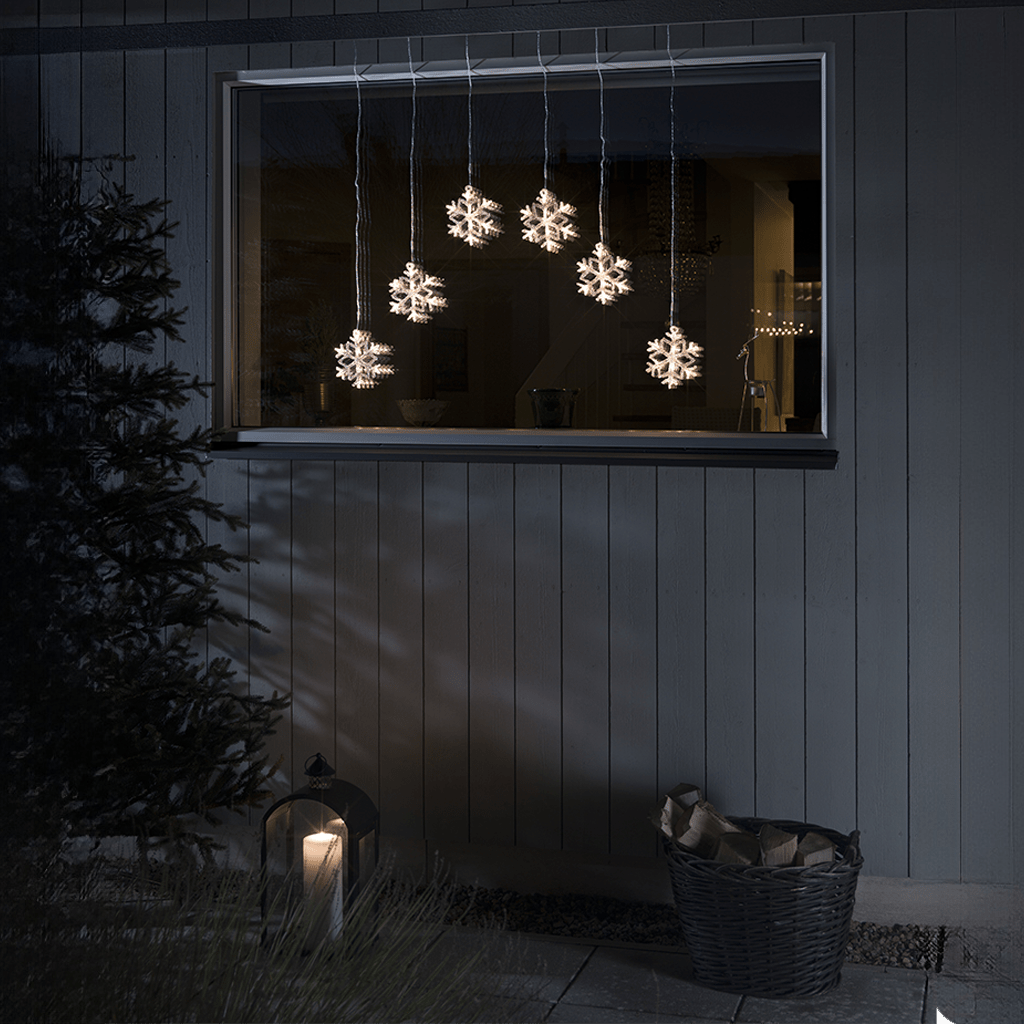 LED Lichtervorhang mit Schneeflocken 48 ww LED - WeihnachtsladenKonstsmide