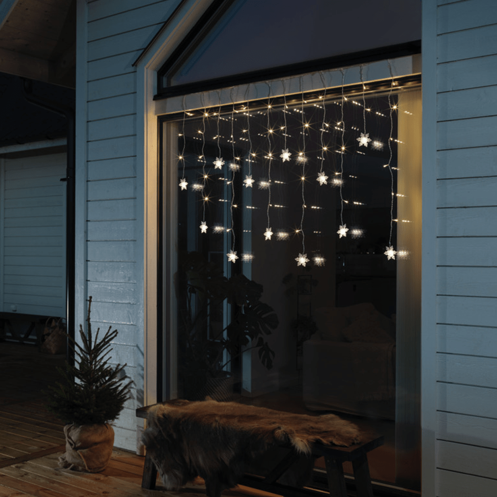 LED Lichtervorhang mit Schneeflocken 60 ww LED - WeihnachtsladenKonstsmide