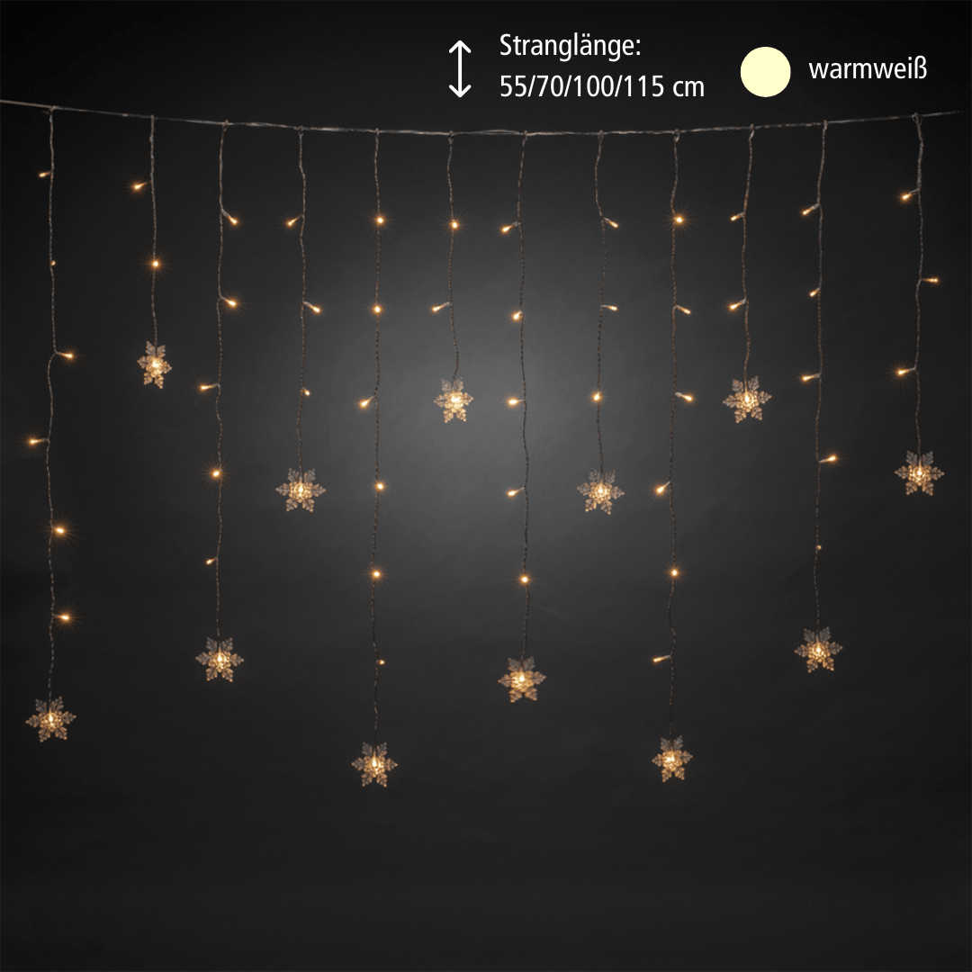 LED Lichtervorhang mit Schneeflocken 60 ww LED - WeihnachtsladenKonstsmide