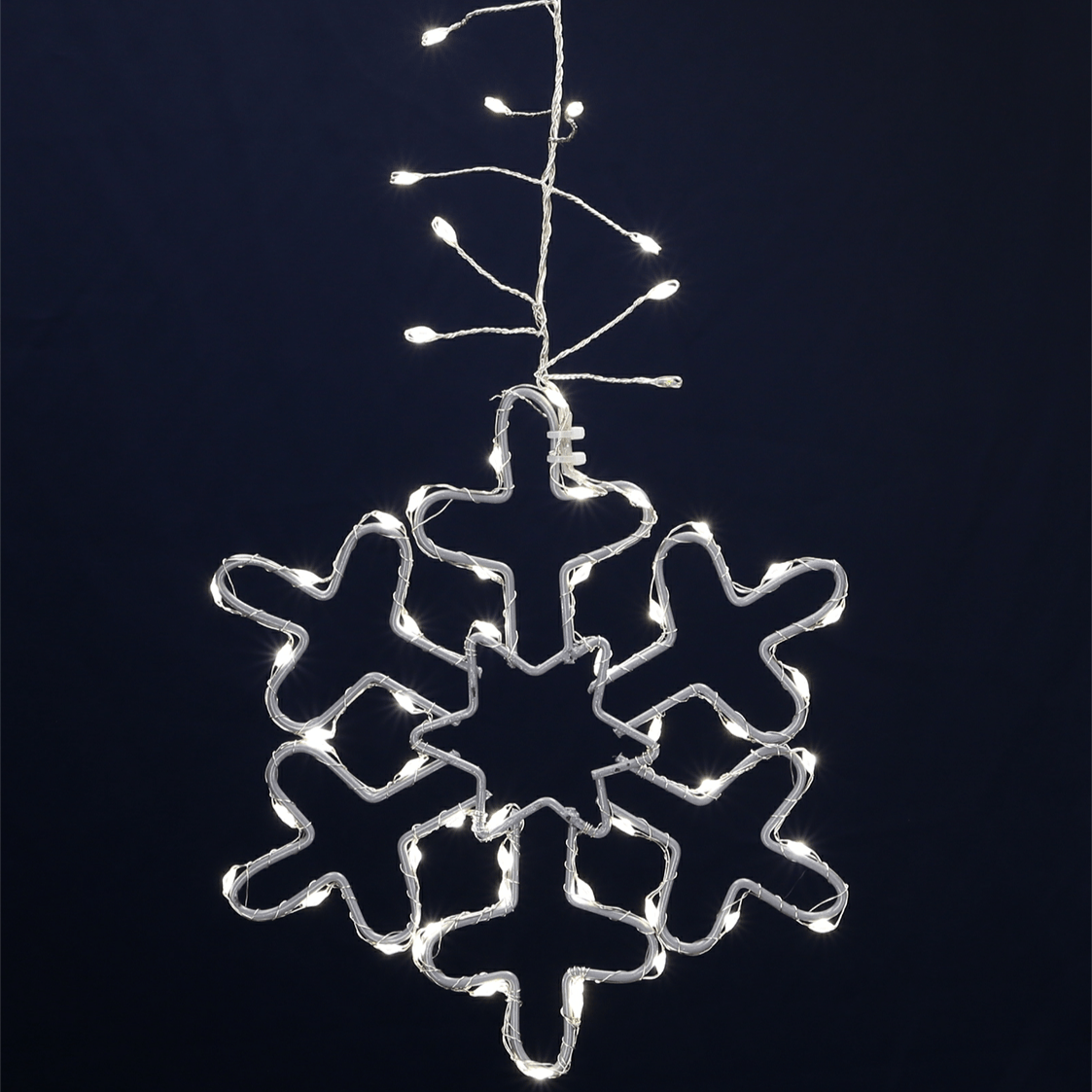 LED Lichtervorhang mit Schneeflocken - WeihnachtsladenLotti