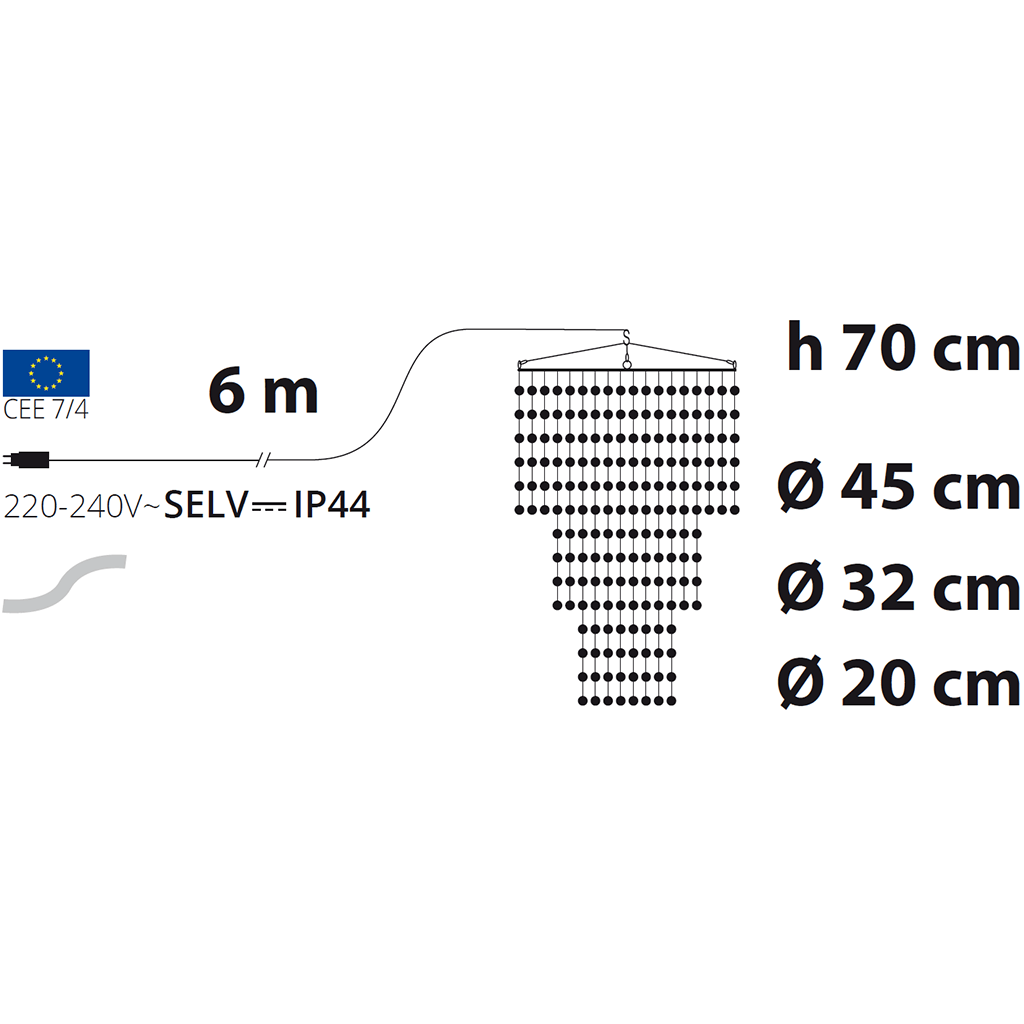 LED Lüster 70cm - WeihnachtsladenLotti