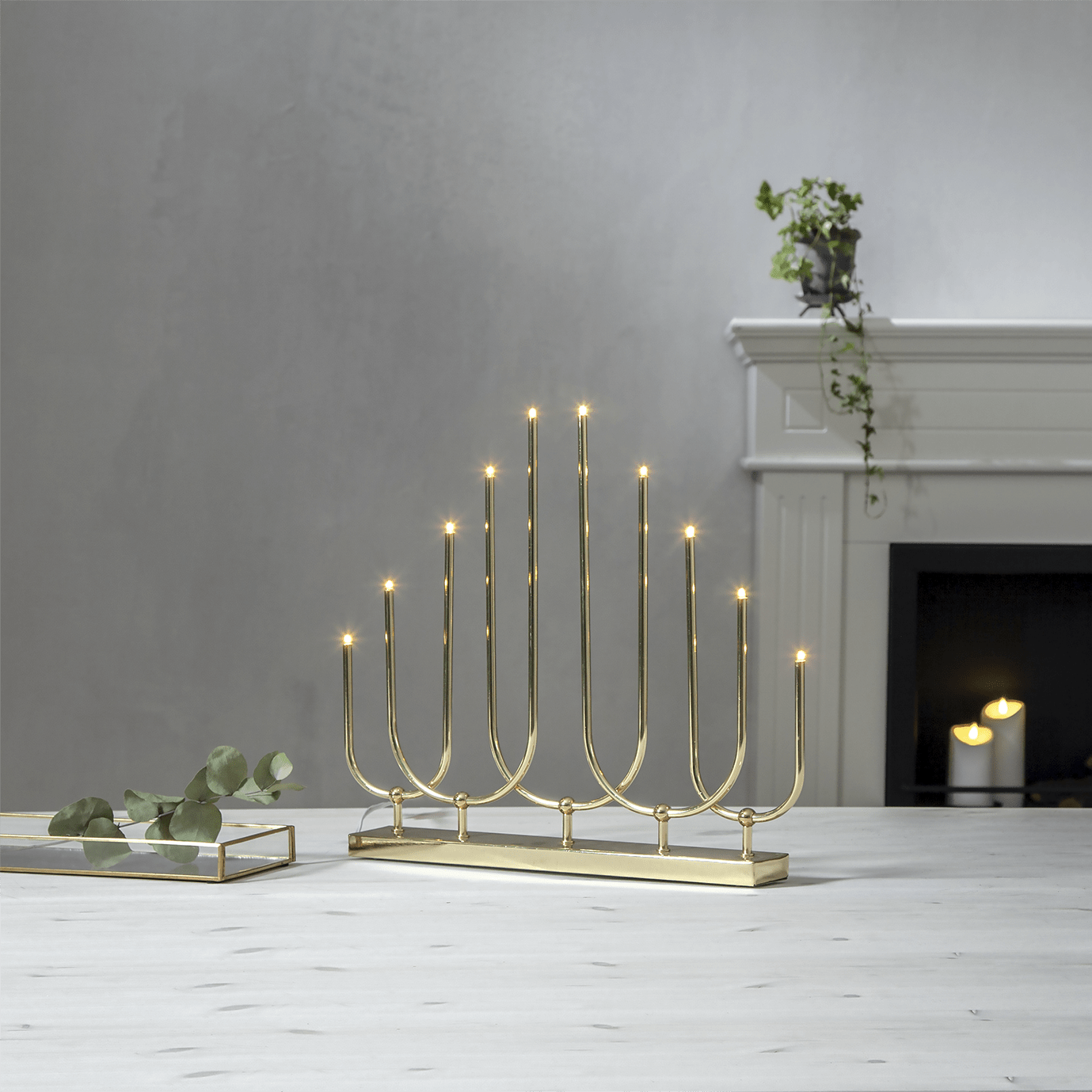 LED - Metall - Leuchter "Novum" - WeihnachtsladenStar Trading