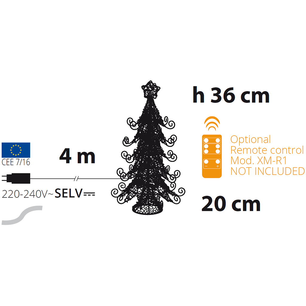 LED Metallbaum kupferfarben 36cm - WeihnachtsladenLotti