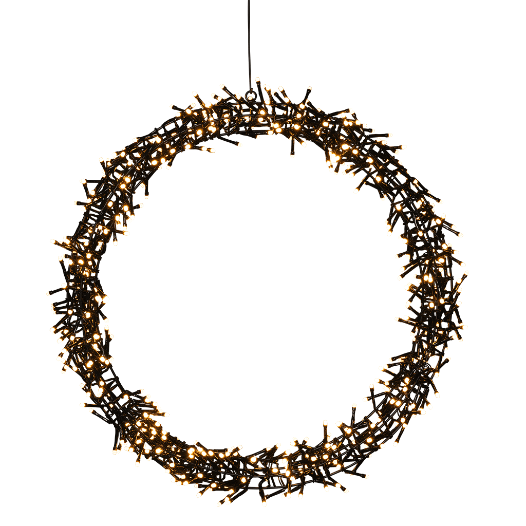 LED Metallkranz gefrostet 600 bernstein. LED außen - WeihnachtsladenKonstsmide