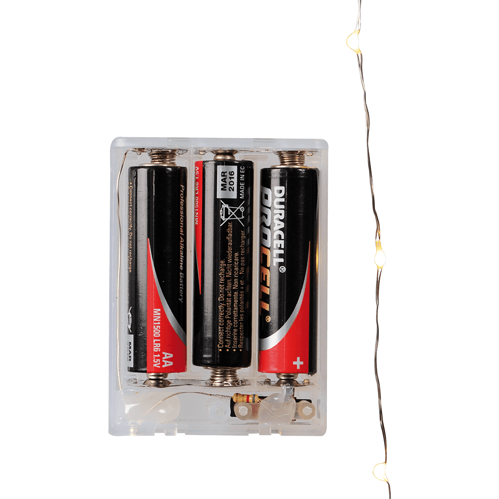 LED - Microlichterkette mit 20 warmweißen LEDs und Batteriebetrieb - WeihnachtsladenEGB