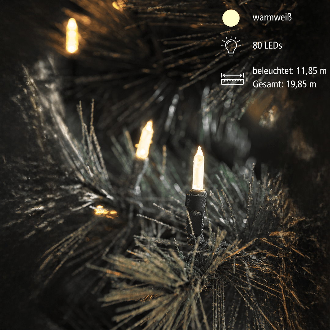 LED Minikette Außen 80 LED warmweiß - WeihnachtsladenKonstsmide