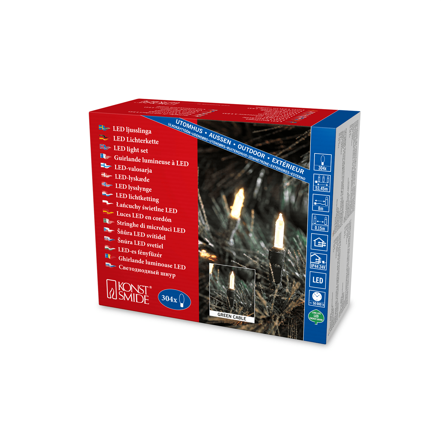 LED Minilichterkette 304 LED warmweiß 6080 - 100 - WeihnachtsladenKonstsmide