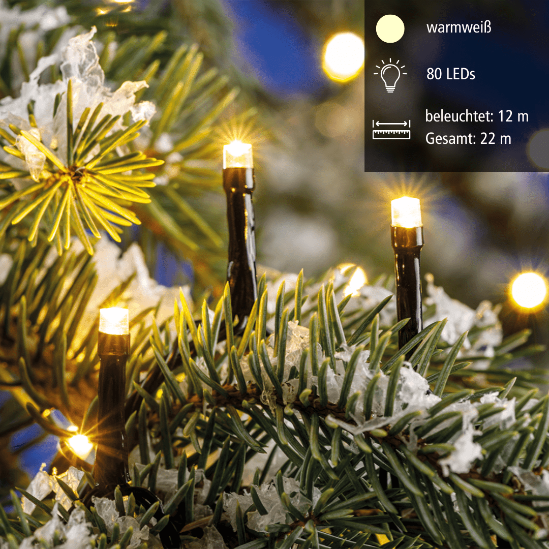 LED - MiniLichterkette 80 Lichter in warmweiß - WeihnachtsladenEGB