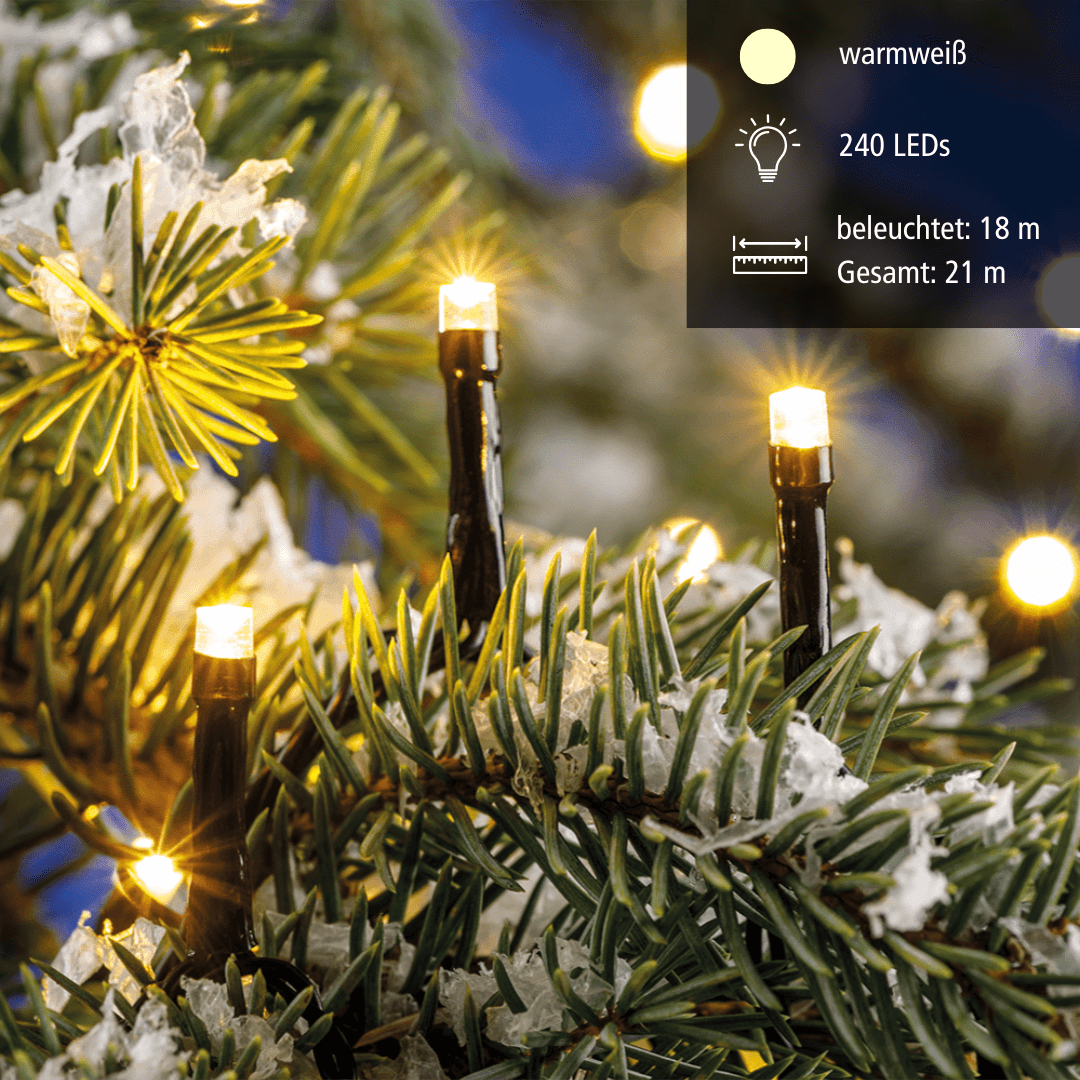 LED - Minilichterkette mit 240 Lichtern in warmweiß - WeihnachtsladenEGB
