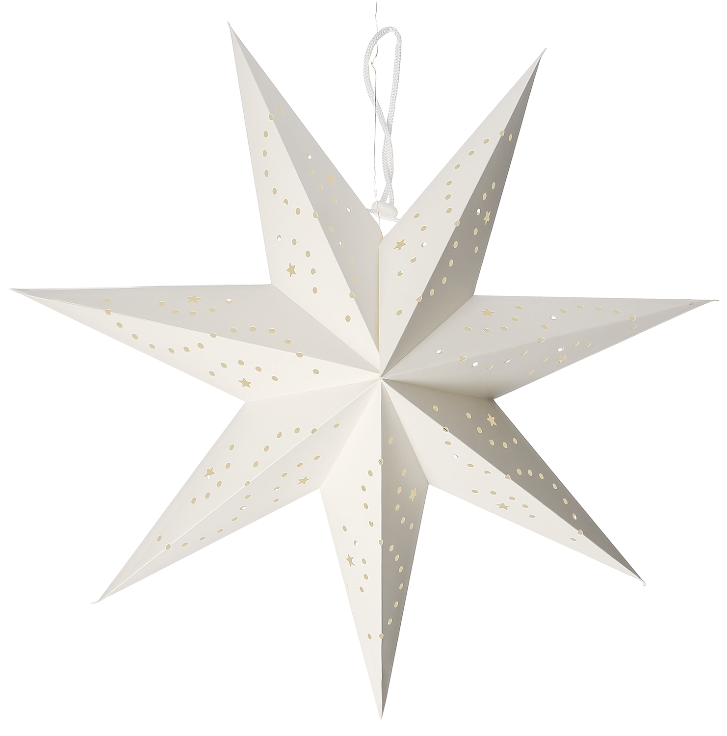LED - Papierstern in Weiß mit gemütlicher Beleuchtung - Weihnachtsladenhellum
