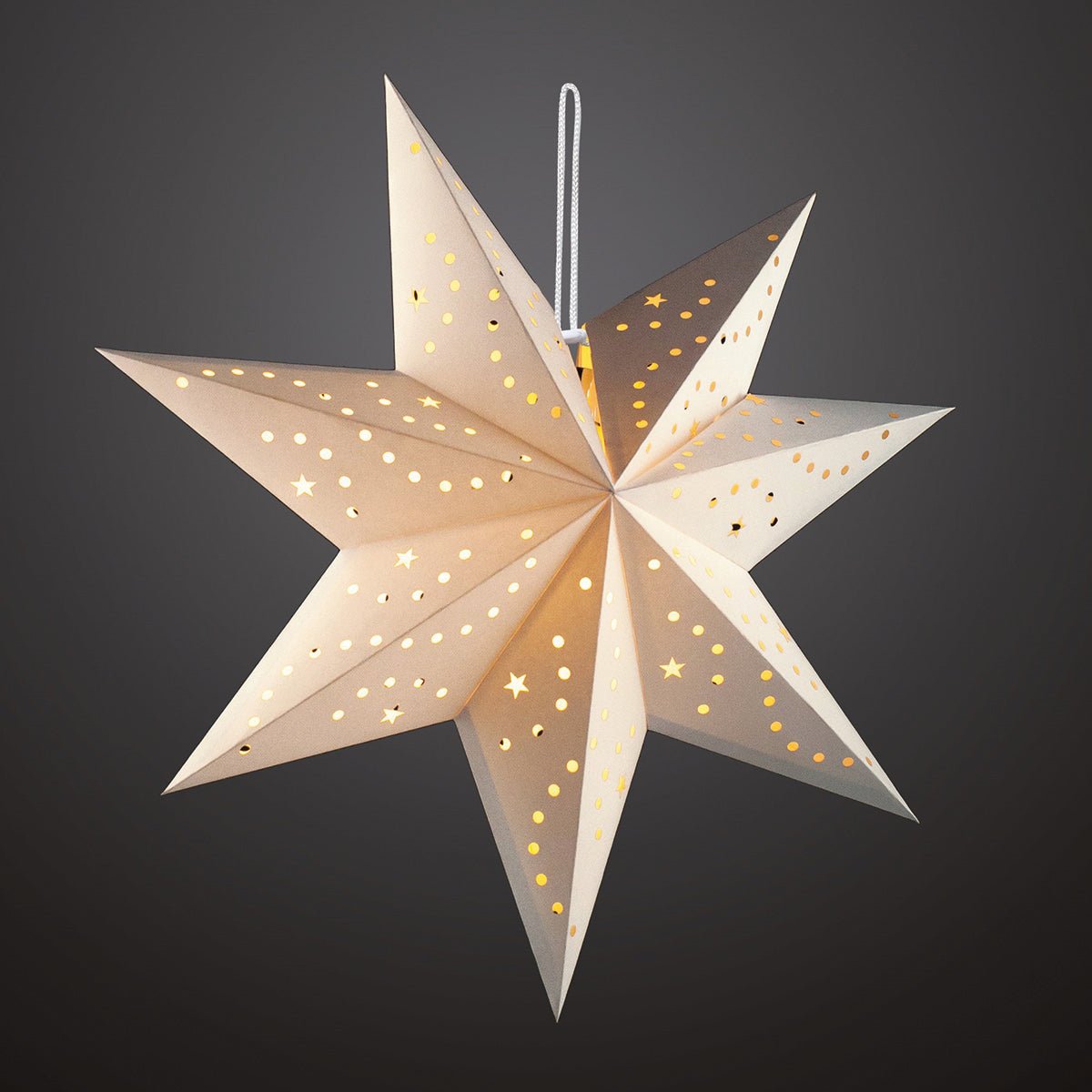 LED Papierstern weiß - Weihnachtsladenhellum