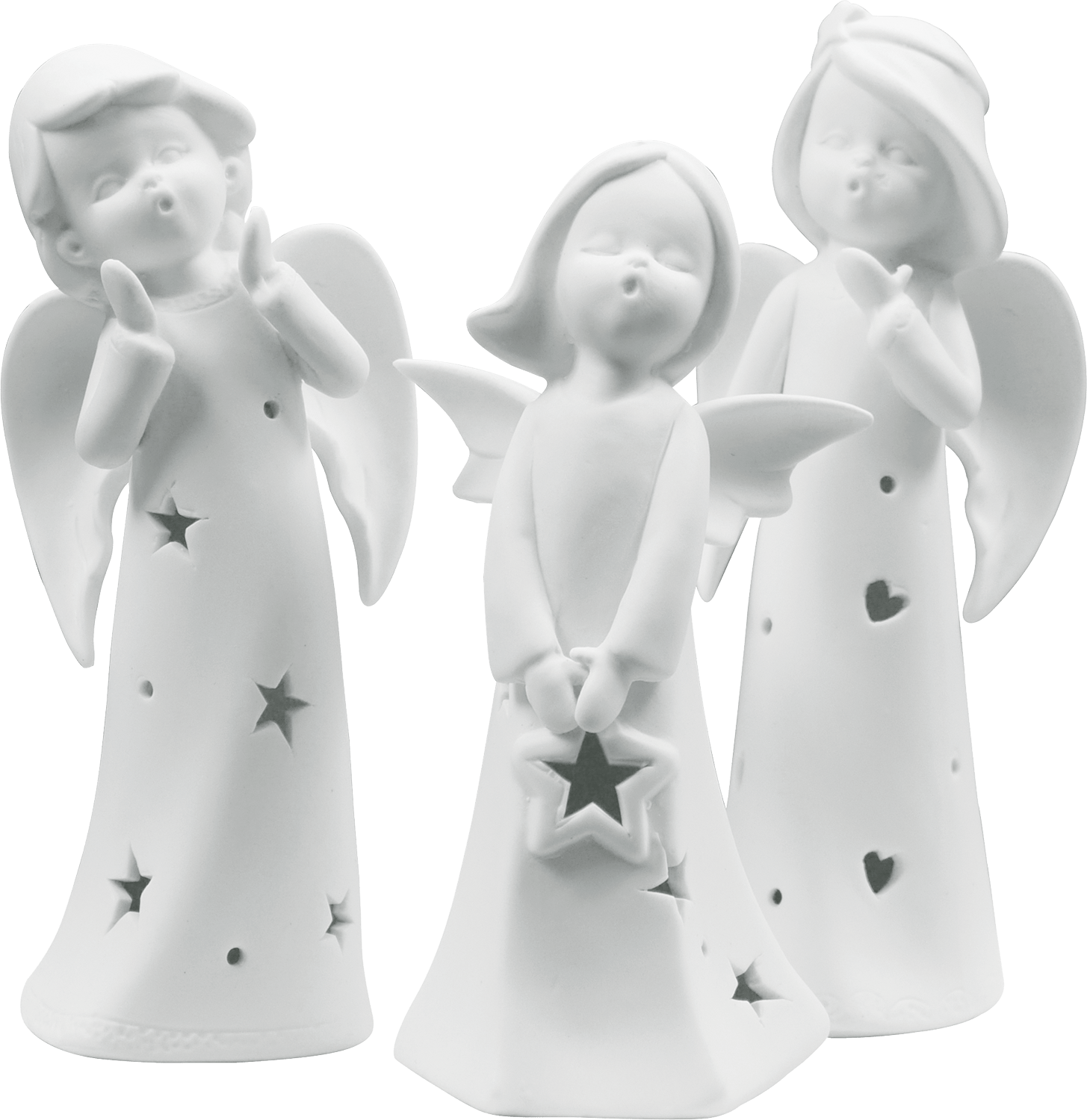 LED - Porzellan Engel mit Herzen - WeihnachtsladenSAICO