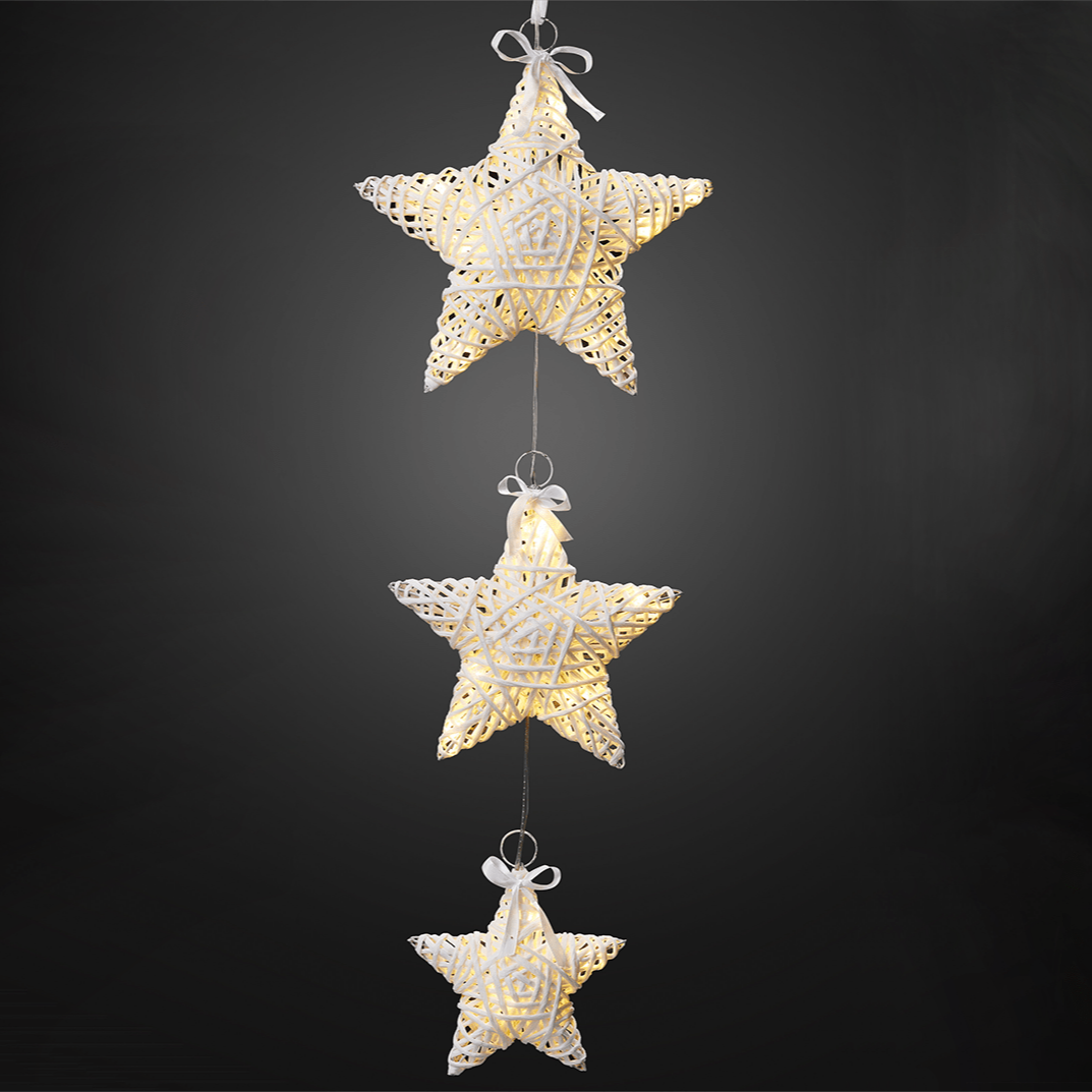 LED - Rattan - Sternenkette - Weihnachtsladenhellum