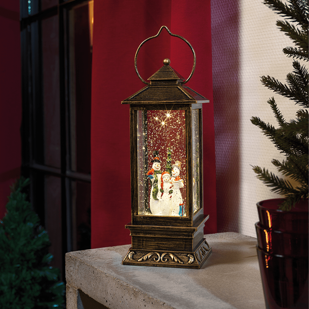 LED Schneelaterne mit Schneemännern - WeihnachtsladenKonstsmide