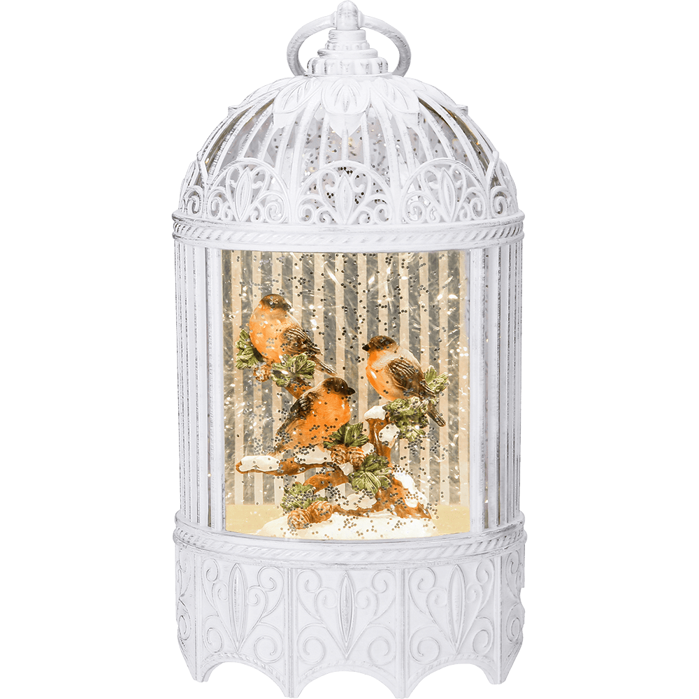 LED - Schneelaterne "Rotkehlchen im Baum" - WeihnachtsladenKonstsmide