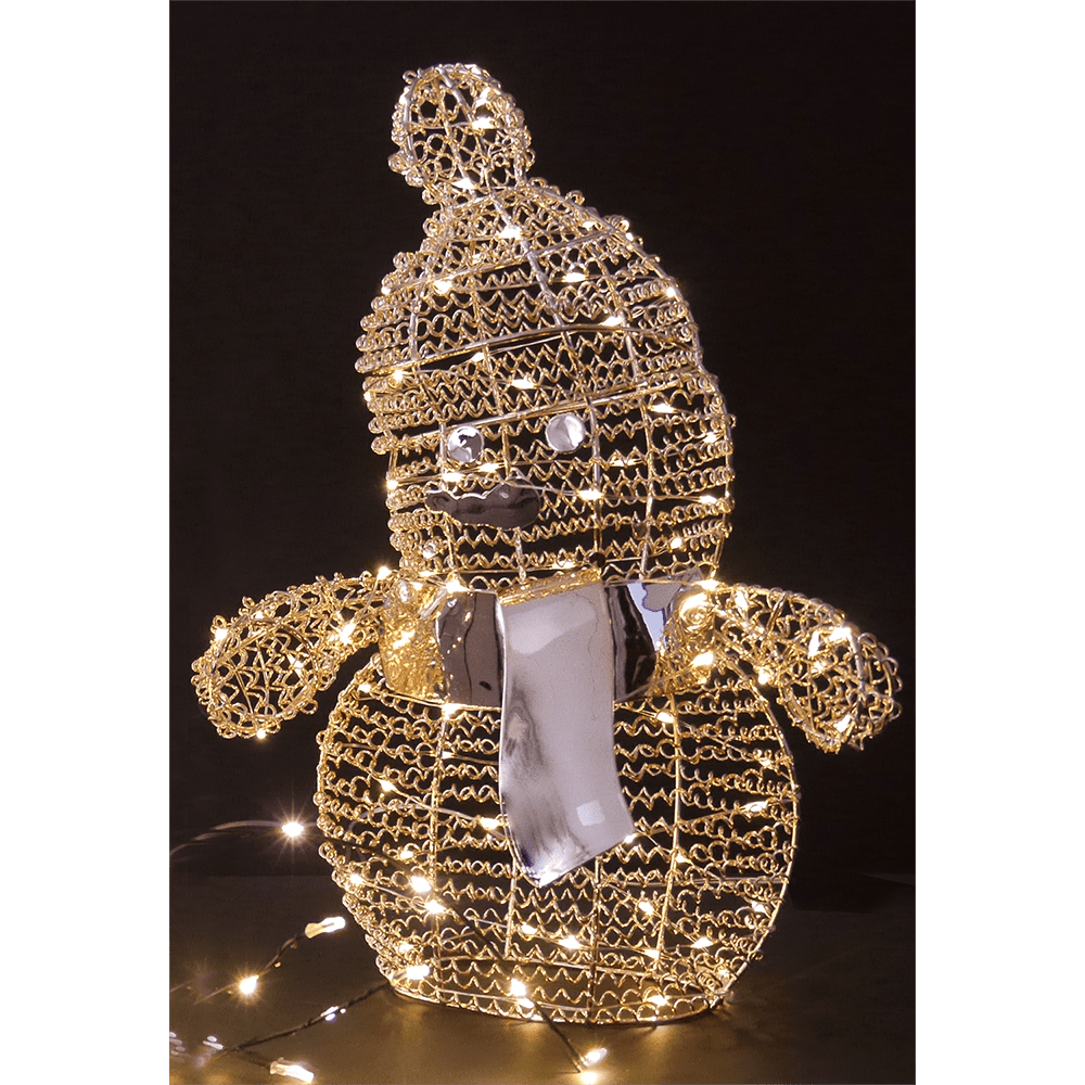 LED Schneemann "Hello" rosegold 33cm - WeihnachtsladenLotti