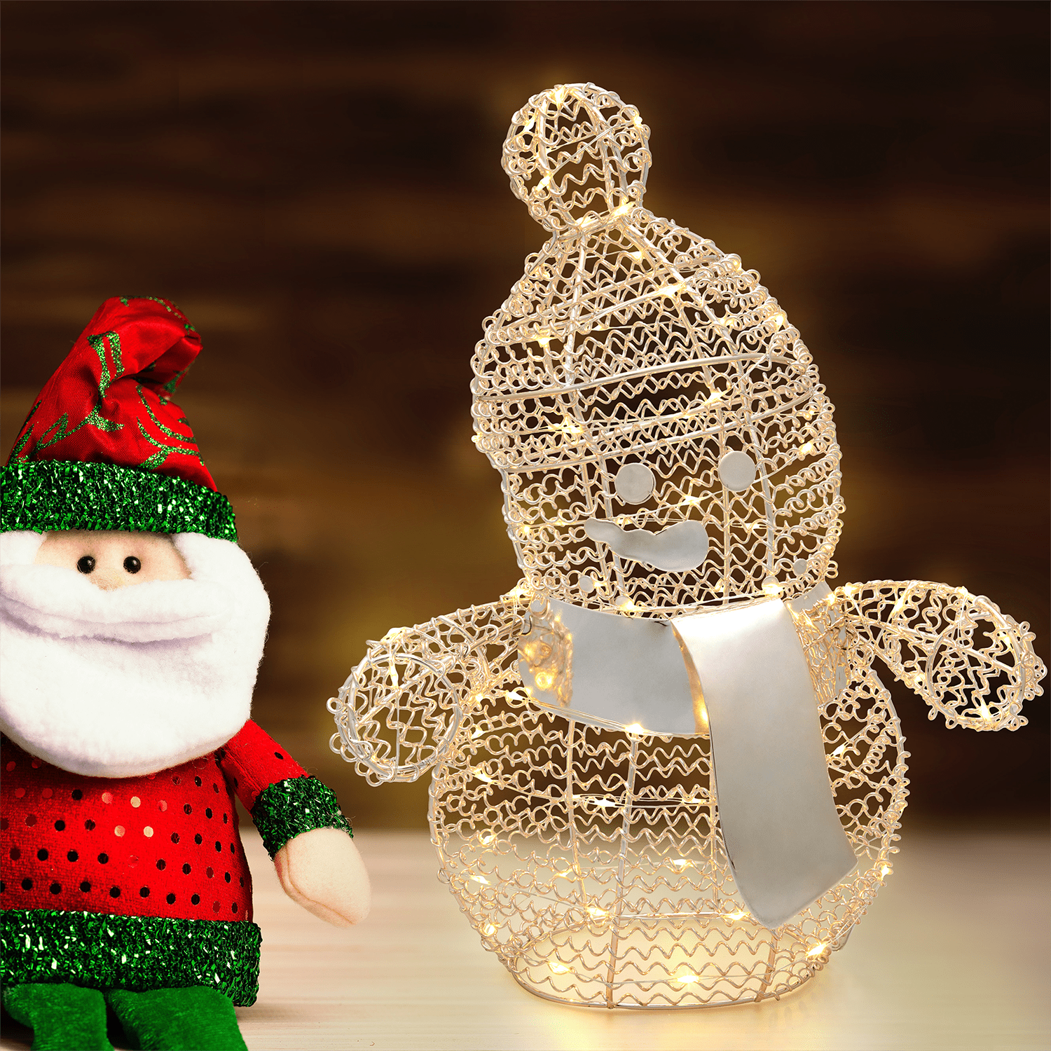 LED Schneemann "Hello" rosegold 33cm - WeihnachtsladenLotti