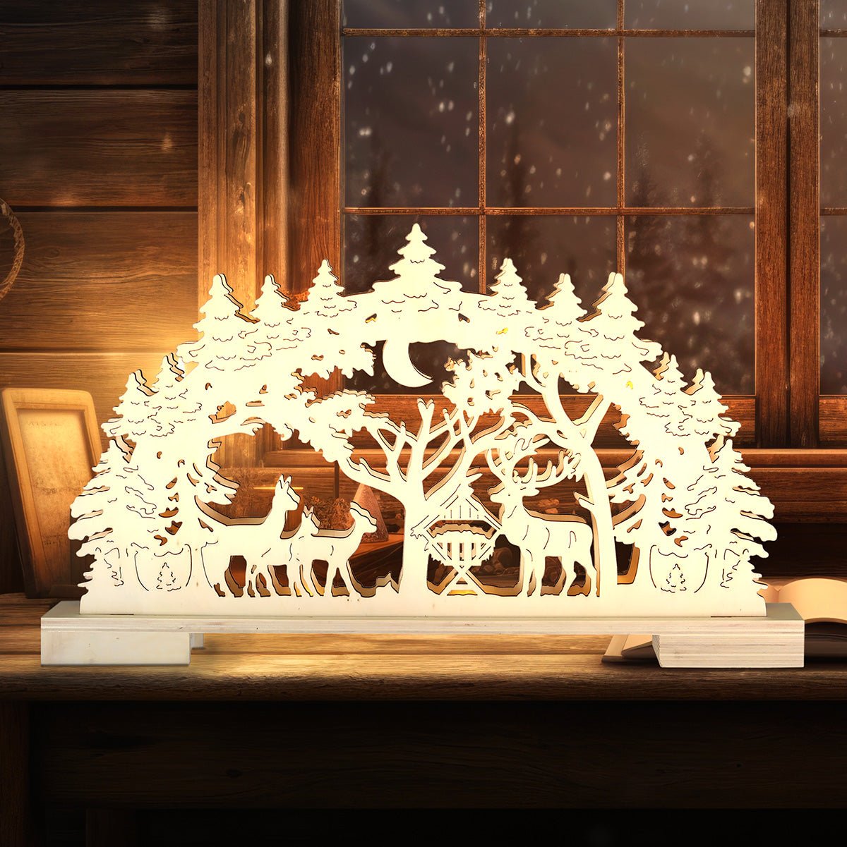 LED - Schwibbogen 'Wildfütterung' - WeihnachtsladenHeinz HANDELSKONTOR